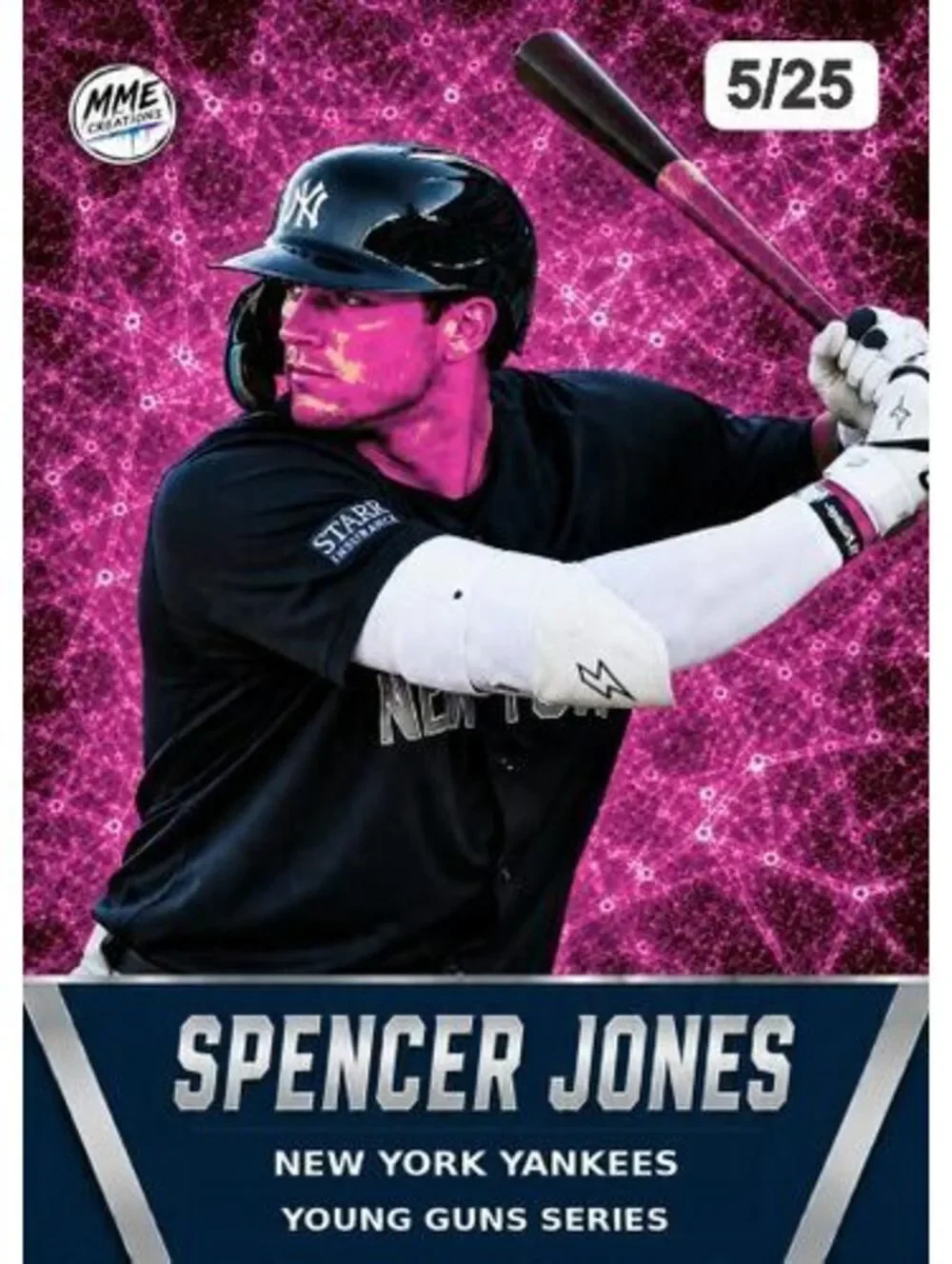 4244 Spencer Jones Young Guns Limited Edition Laminated Card /25 | Pink Ice